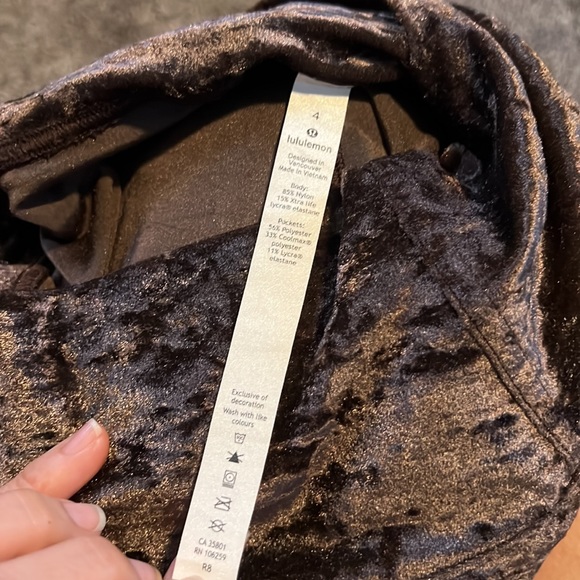 Lululemon H/R leggings Wunder Under, special edition Coffee Press Crushed Velvet - Picture 10 of 13